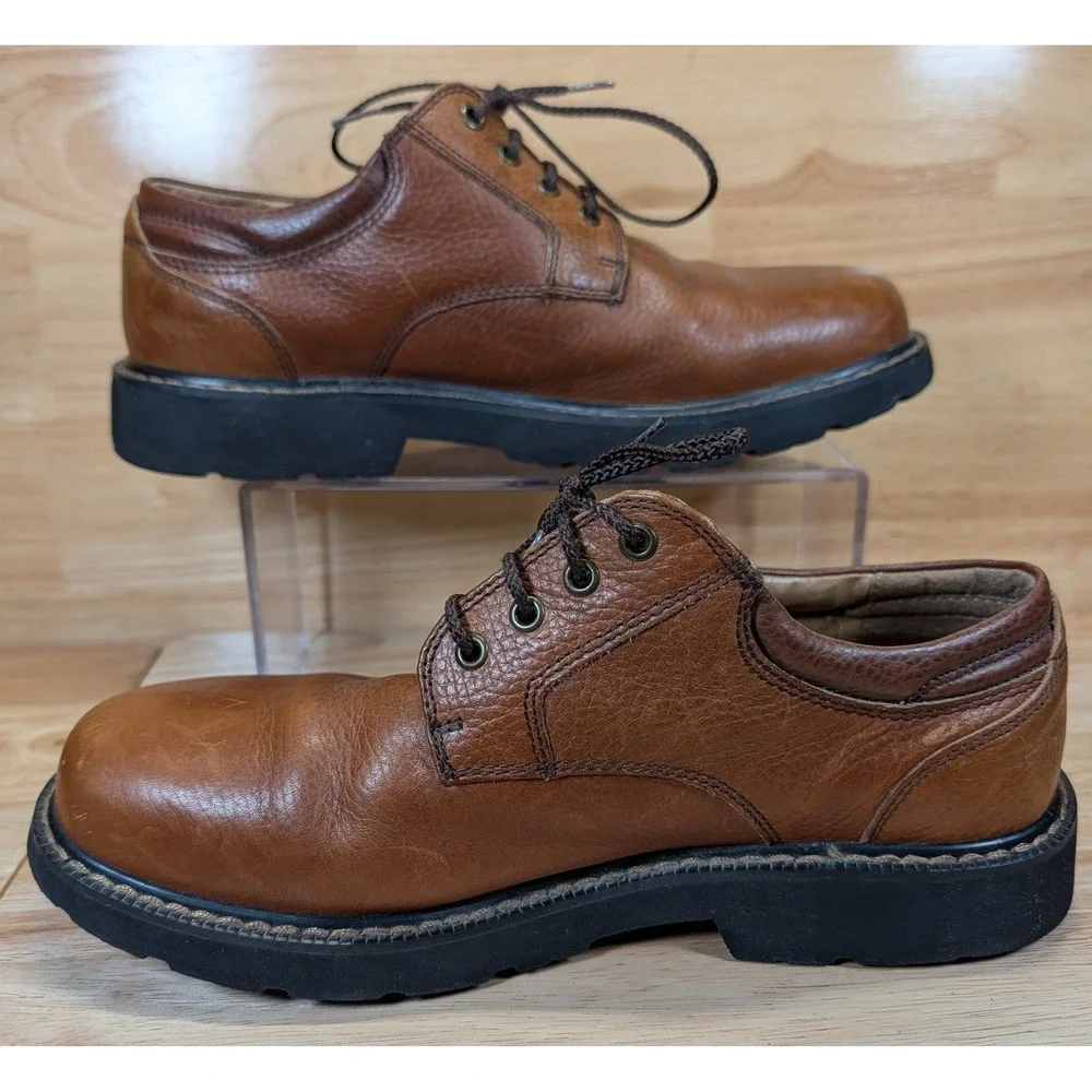 Dockers Mens 90-3902 Brown Leather‎ Stain Defender Oxford Shoes Size 9M